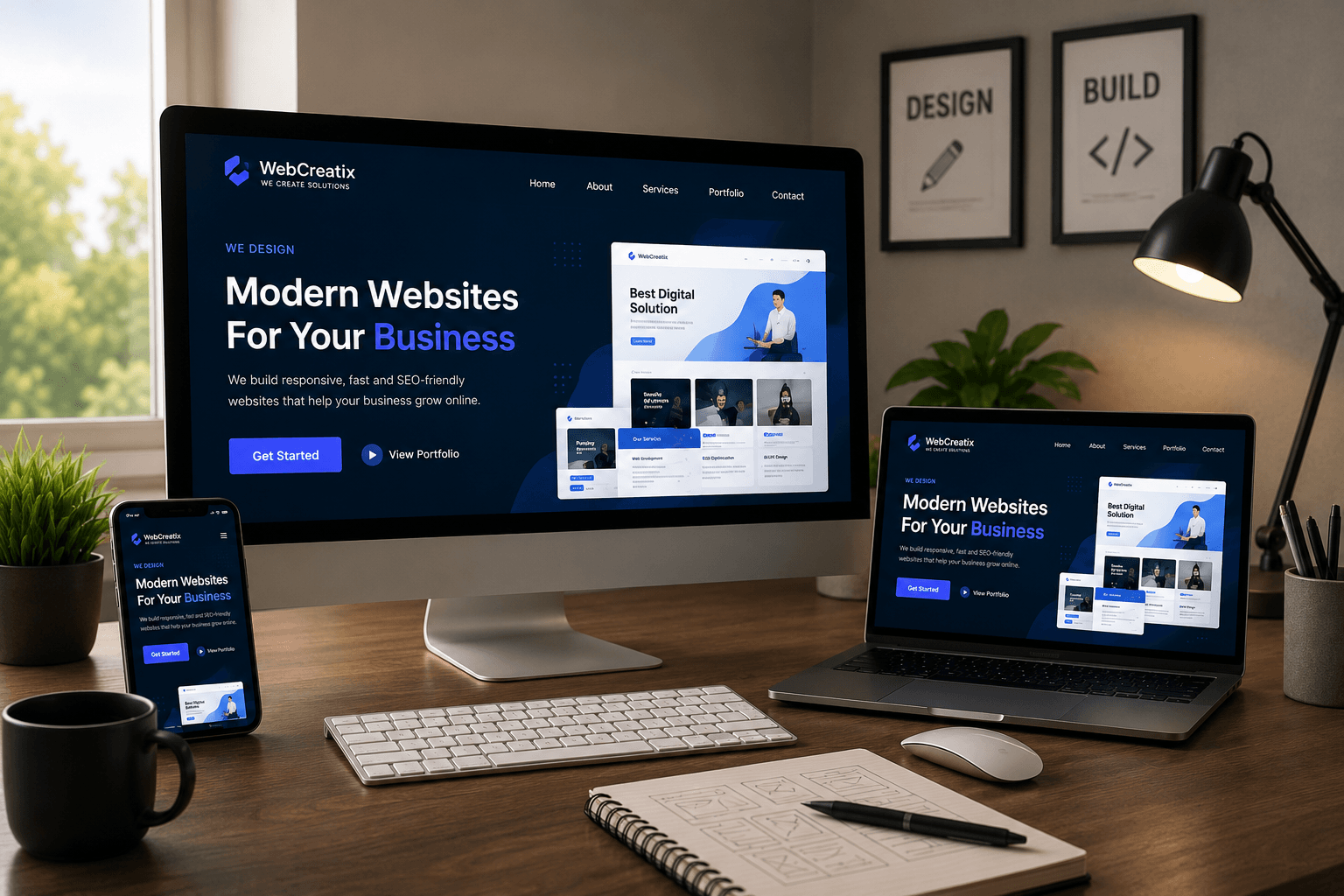 Professional business website development by WebCreatix